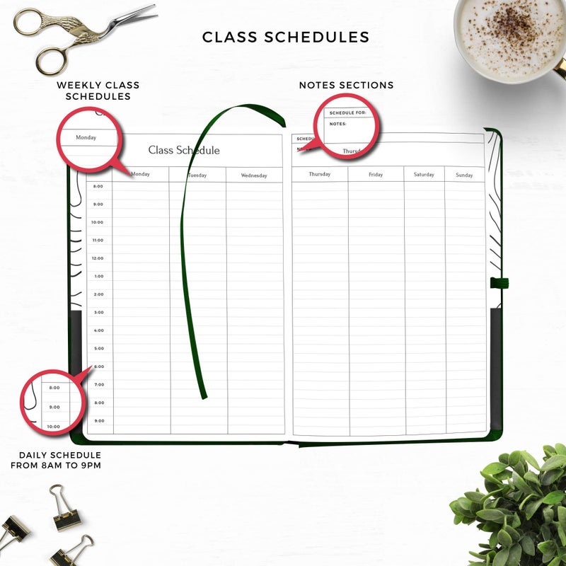 Smart Planner Academic Planner - Daily, Weekly, and Monthly Scheduling - 8.3 x 5.8 Inches - Undated Student Planner for Maximizing Focus and Productivity - 2020-2021 Reference Calendars (Black) - Image 5